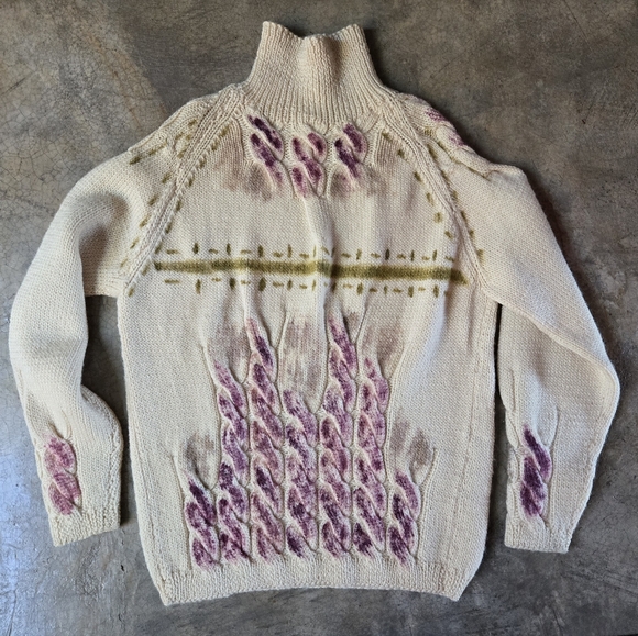 🎈Sale! Vintage 70s Cream Wool Sweater Mr Guy m - Picture 1 of 11